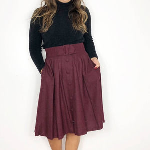 Modcloth Burgundy A-Line Skirt